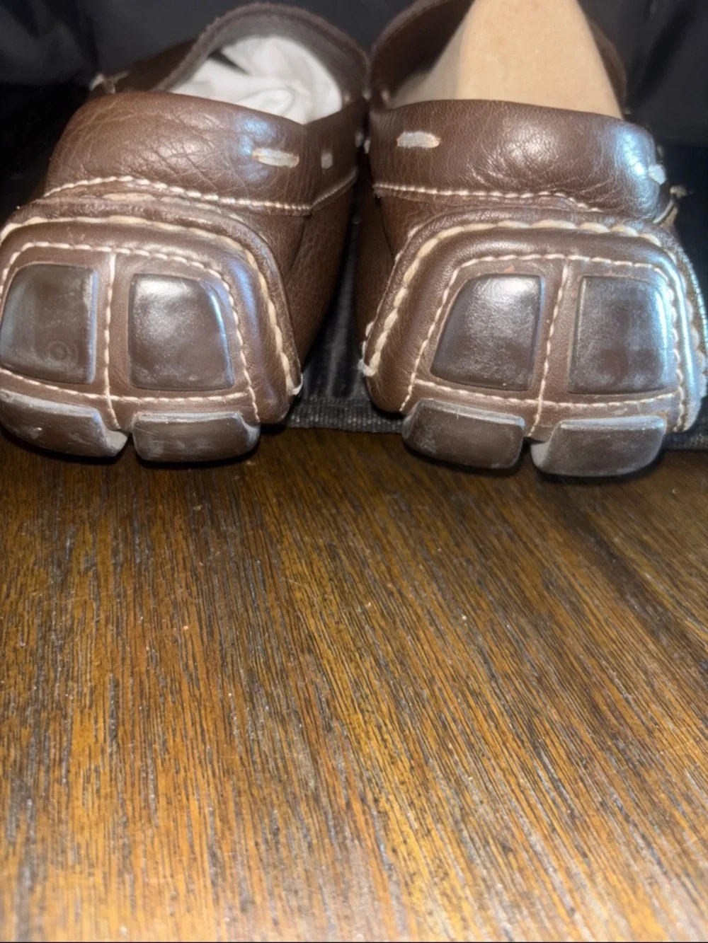 Prada Men's Brown Leather Slip-On Loafers